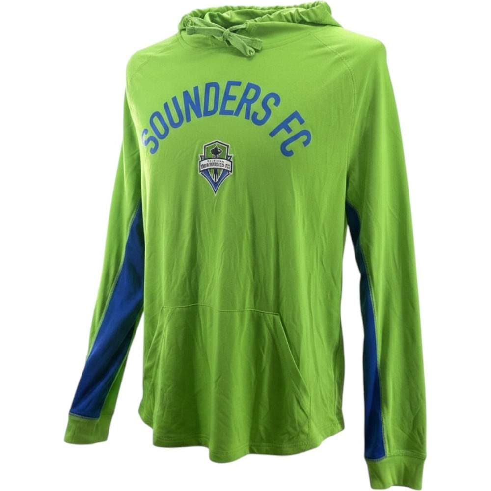 Seattle Sounders FC MLS Soccer Futbol Lime Green Shirt Hoodie Mens Large NEW